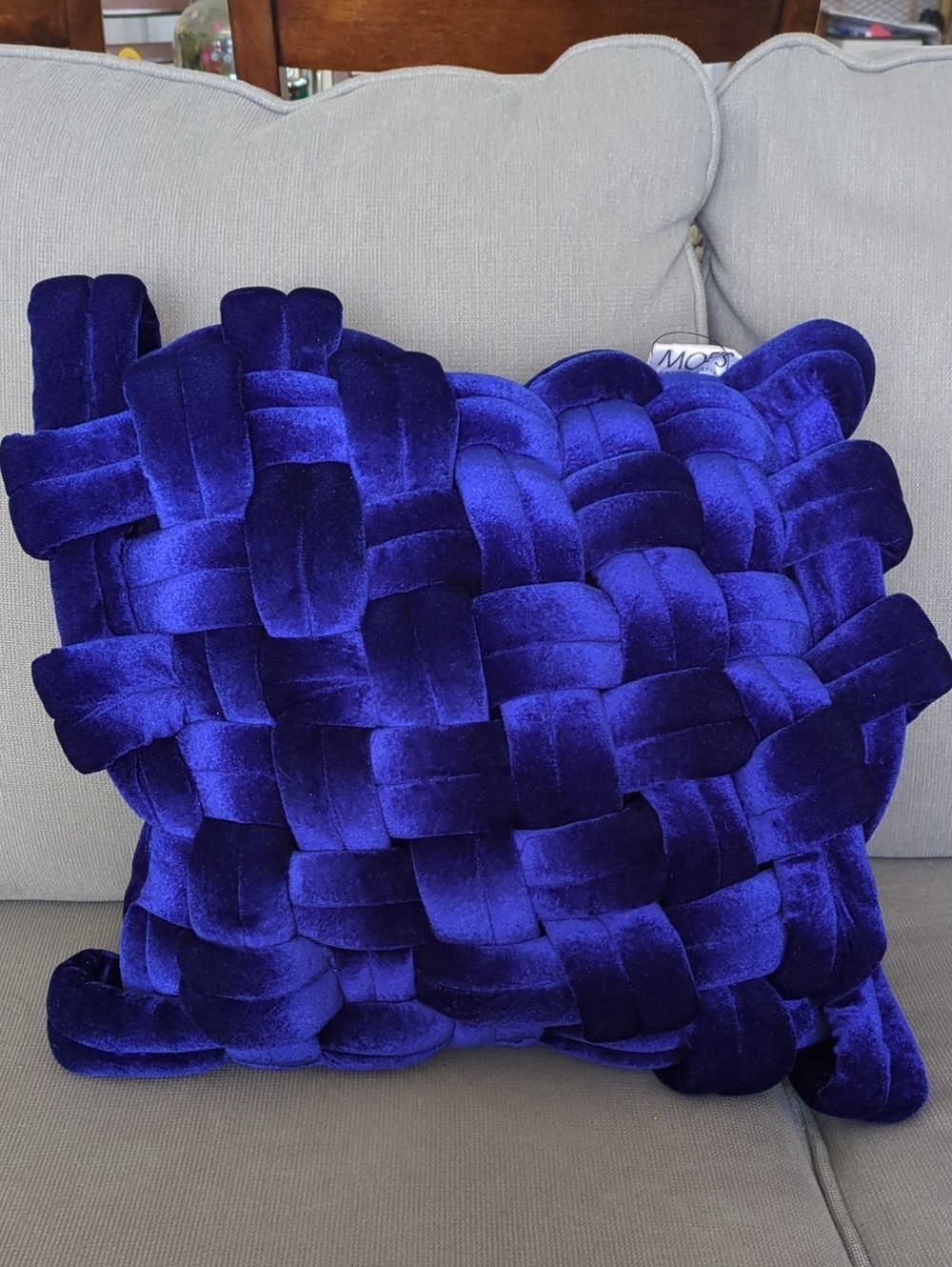 Plush Woven Velvet Accent Pillow - Royal Blue